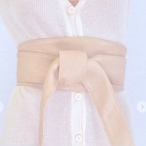 Cream Japanese Wrap Obi Statement Belt